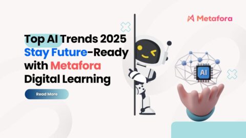 A futuristic design highlighting AI trends for 2025, including generative AI, Edge AI, and AI ethics.