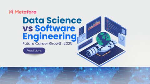Infographic comparing Data Science and Software Engineering career growth trends in 2025