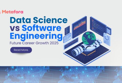 Infographic comparing Data Science and Software Engineering career growth trends in 2025